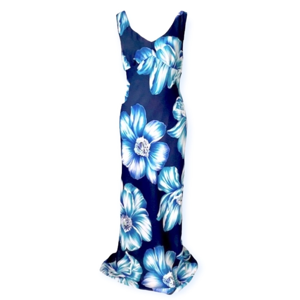 Vintage 90s Blue Floral Maxi Dress by My Michelle - women’s size small / medium
